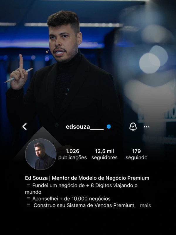 Perfil de Instagram de Ed Souza, cliente do Wendell