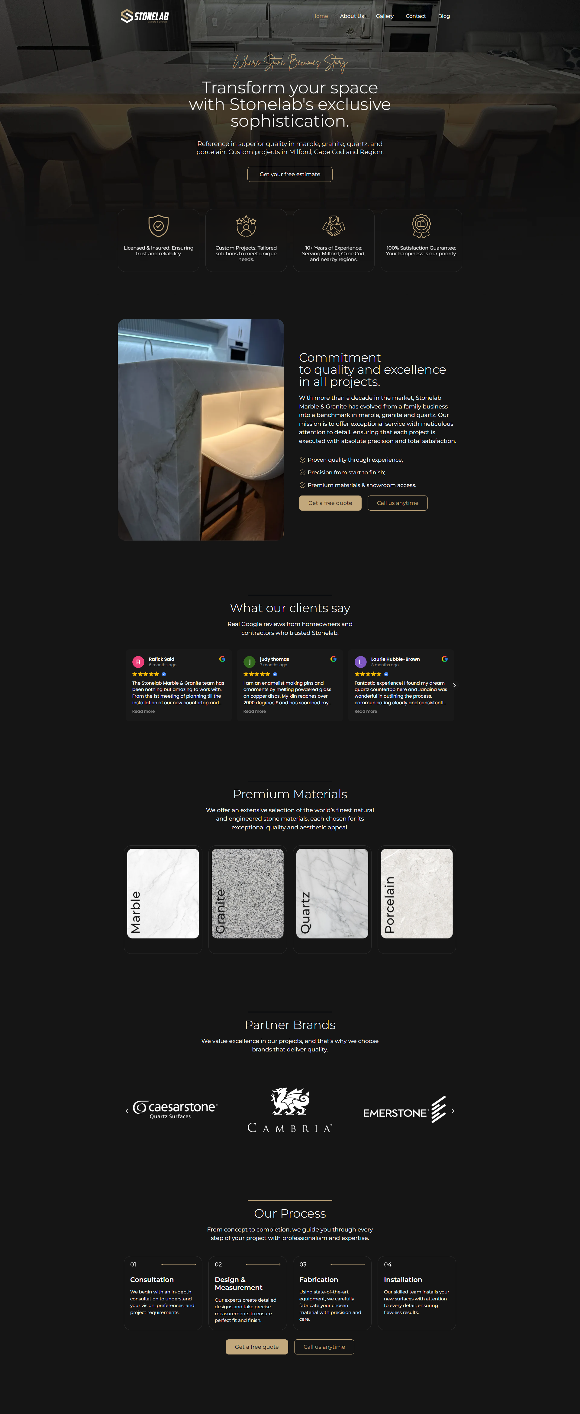 Print da landing page da Stonelab
